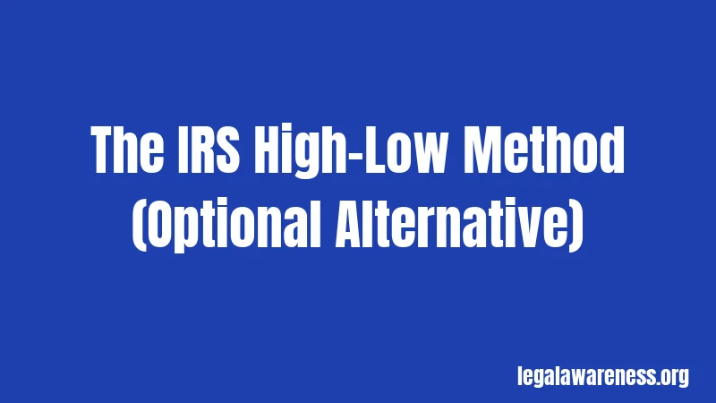 The IRS High-Low Method (Optional Alternative)