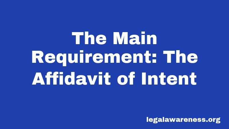 The Main Requirement: The Affidavit of Intent