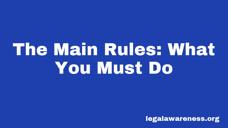The Main Rules: What You Must Do