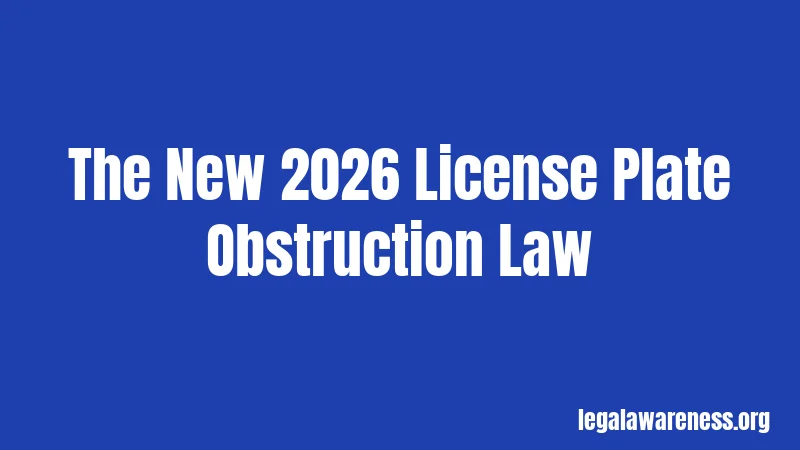 The New 2026 License Plate Obstruction Law