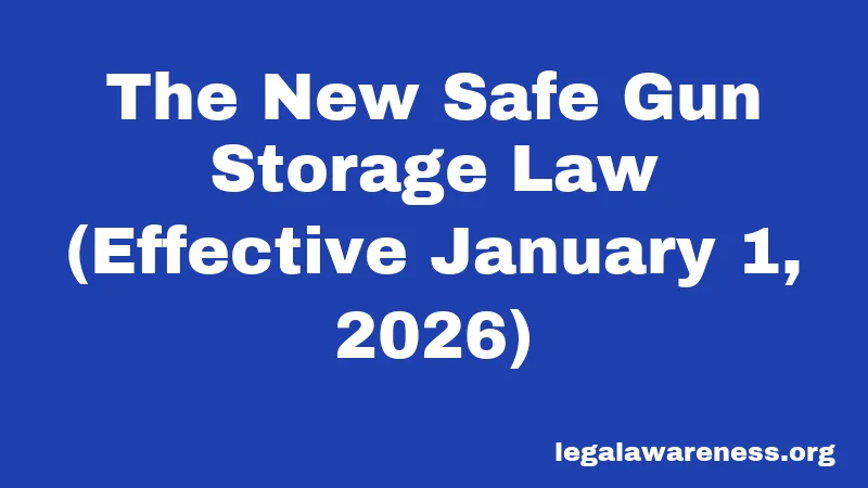 The New Safe Gun Storage Law (Effective January 1, 2026)