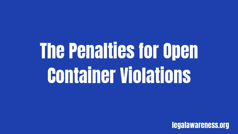 The Penalties for Open Container Violations