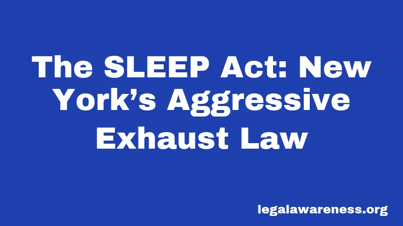 The SLEEP Act: New York’s Aggressive Exhaust Law