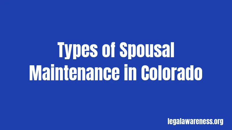 Types of Spousal Maintenance in Colorado