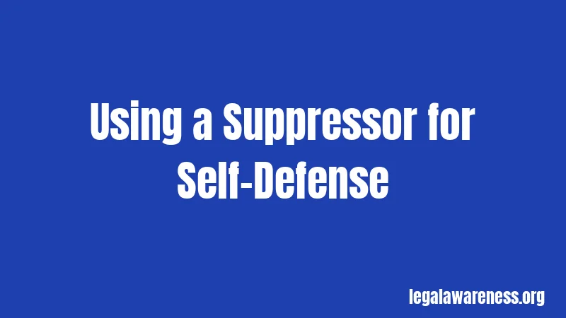 Using a Suppressor for Self-Defense