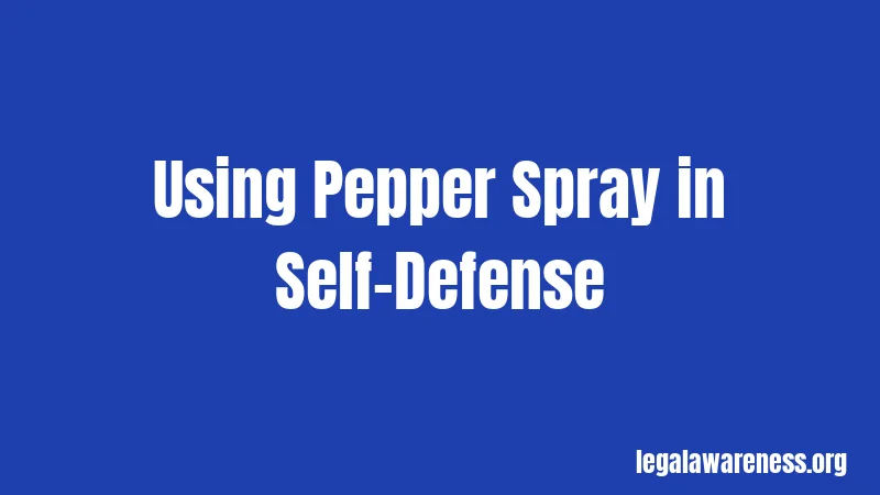 Using Pepper Spray in Self-Defense