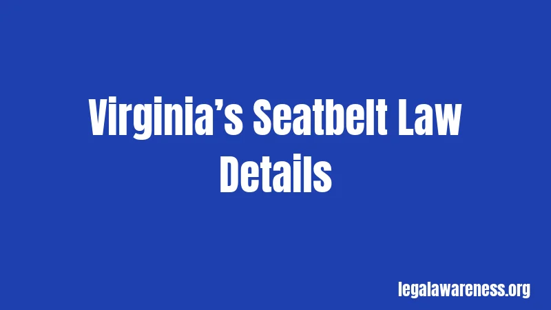 Virginia’s Seatbelt Law Details