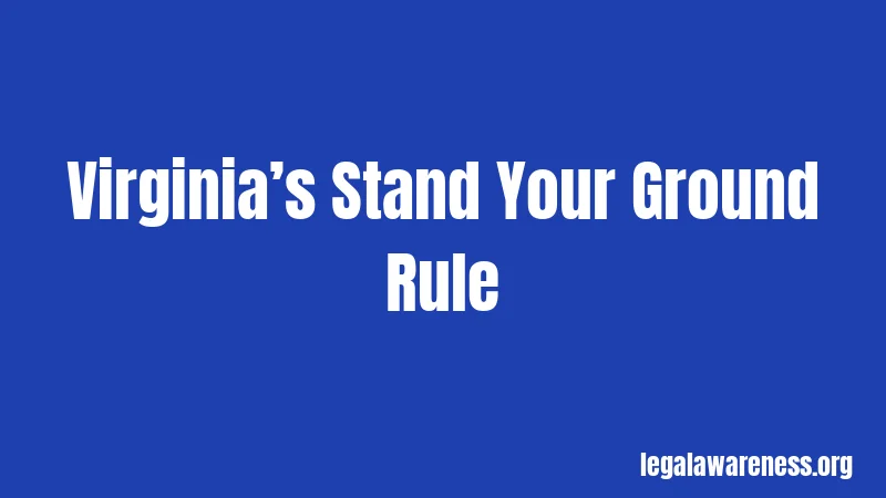Virginia’s Stand Your Ground Rule