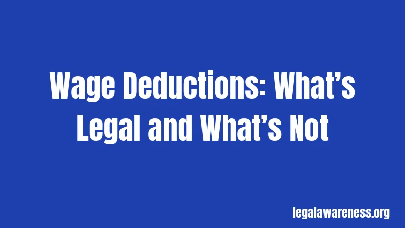 Wage Deductions: What’s Legal and What’s Not