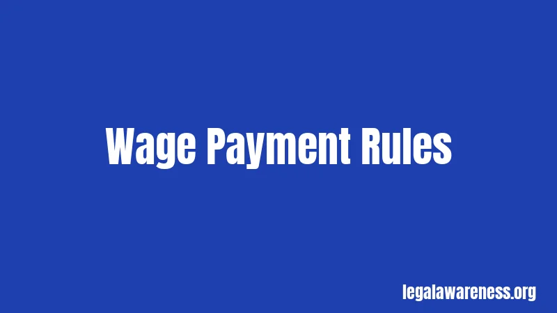 Wage Payment Rules