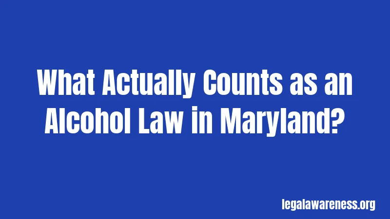 What Actually Counts as an Alcohol Law in Maryland?