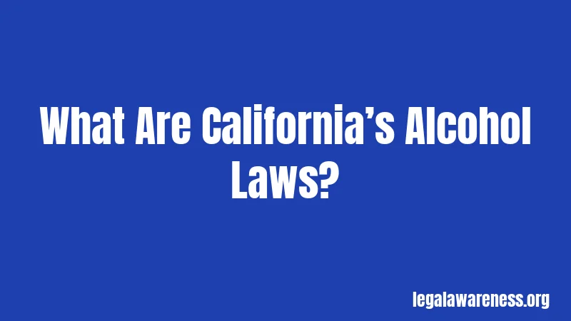 What Are California’s Alcohol Laws?