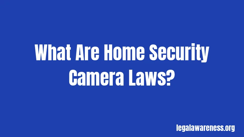 What Are Home Security Camera Laws?
