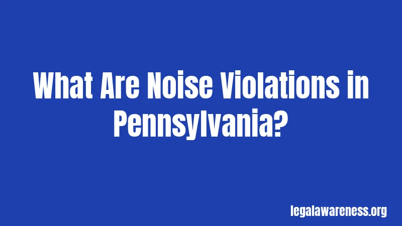 What Are Noise Violations in Pennsylvania?