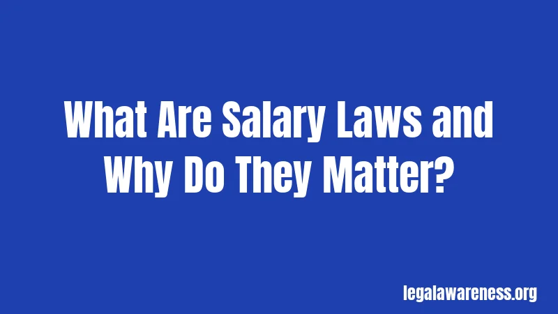 What Are Salary Laws and Why Do They Matter?