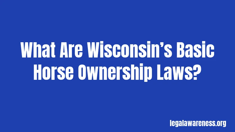 What Are Wisconsin’s Basic Horse Ownership Laws?