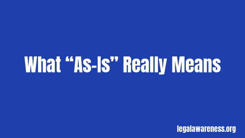 What “As-Is” Really Means