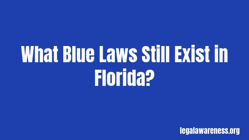 What Blue Laws Still Exist in Florida?