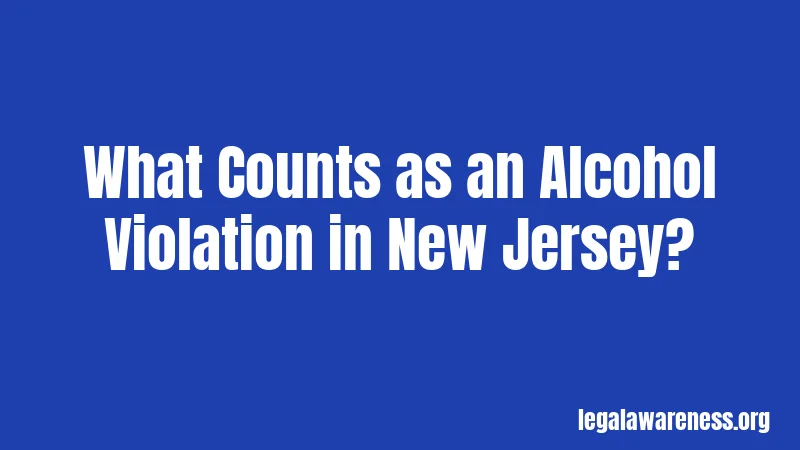 What Counts as an Alcohol Violation in New Jersey?