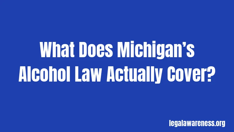 What Does Michigan’s Alcohol Law Actually Cover?