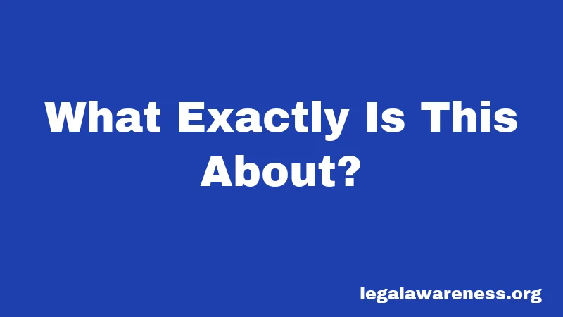 What Exactly Is This About?