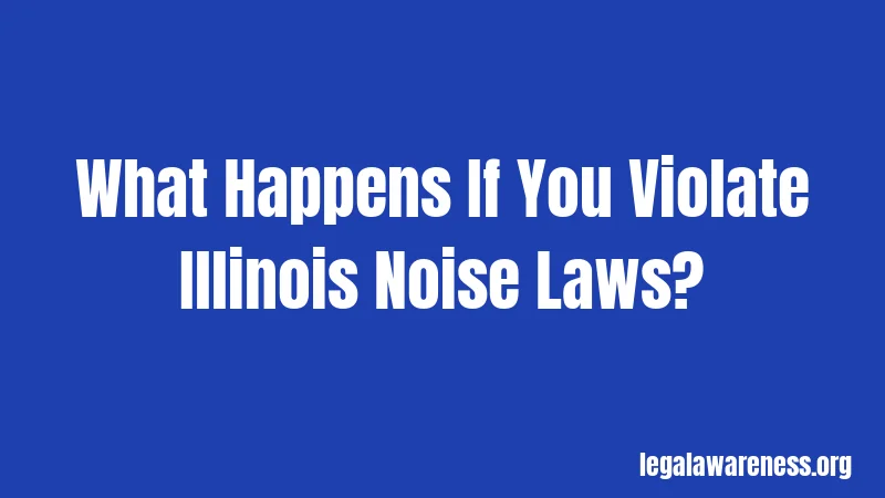 Illinois Noise Laws (2026): Your Complete Guide to What's Legal and What's Not 3 What Happens If You Violate Illinois Noise Laws?