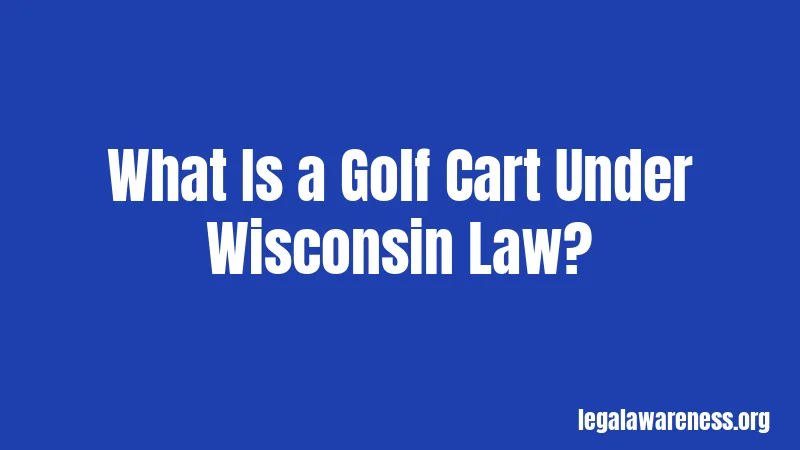 What Is a Golf Cart Under Wisconsin Law?