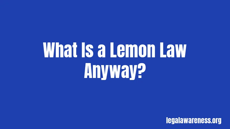 What Is a Lemon Law Anyway?