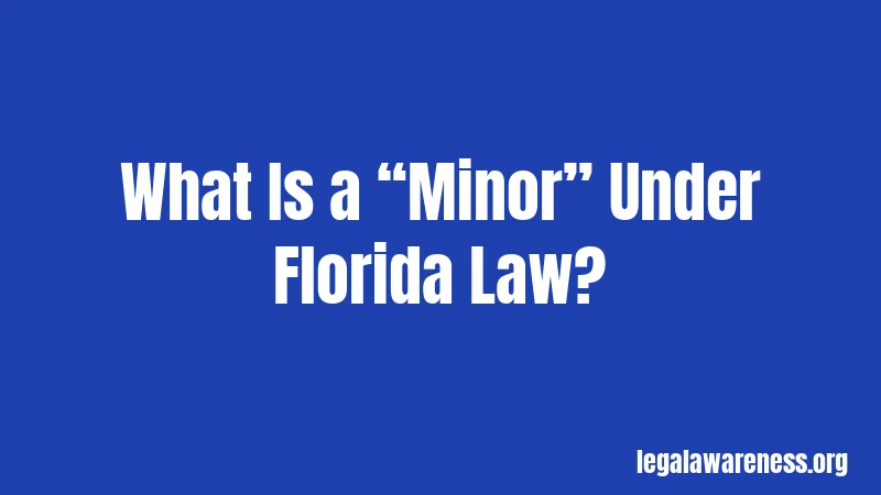 What Is a “Minor” Under Florida Law?