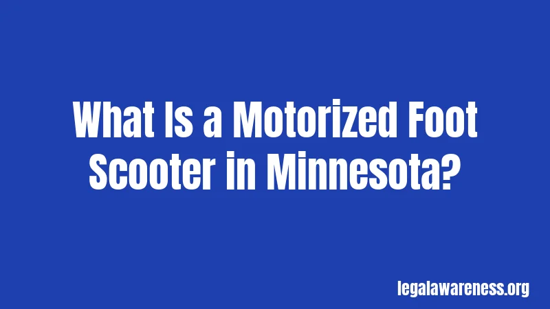 What Is a Motorized Foot Scooter in Minnesota?