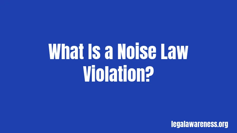 What Is a Noise Law Violation?