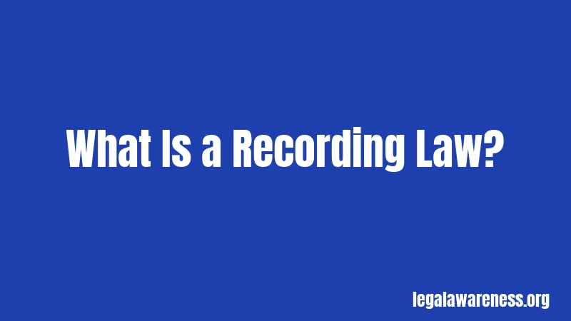 What Is a Recording Law?