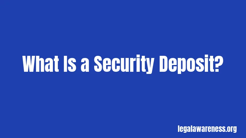 What Is a Security Deposit?