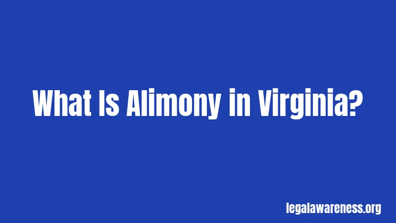 What Is Alimony in Virginia?