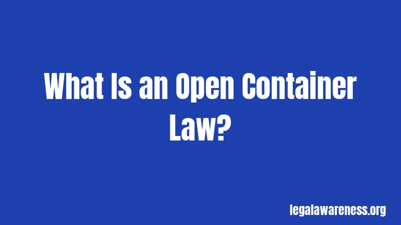 What Is an Open Container Law?