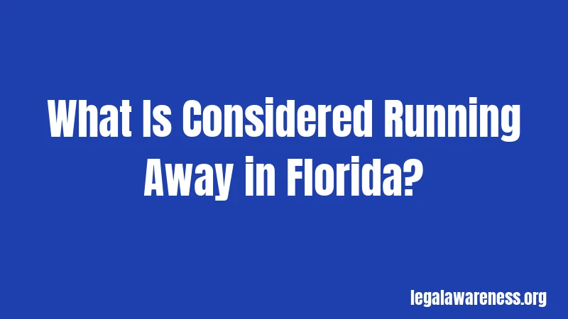 What Is Considered Running Away in Florida?