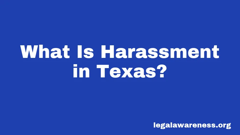 What Is Harassment in Texas?
