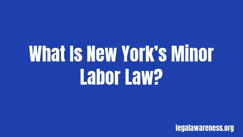 What Is New York’s Minor Labor Law?