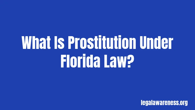 What Is Prostitution Under Florida Law?