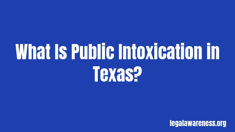 What Is Public Intoxication in Texas?
