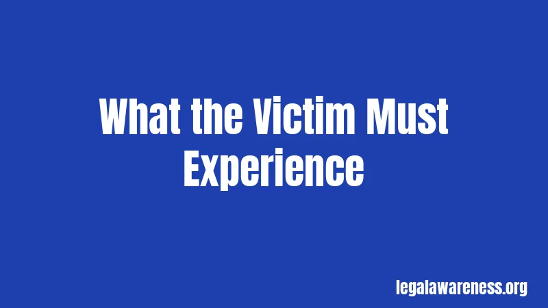 What the Victim Must Experience