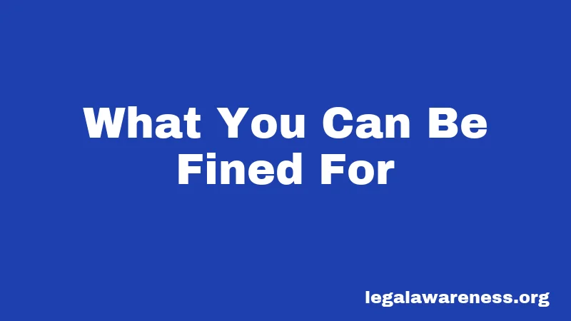 What You Can Be Fined For