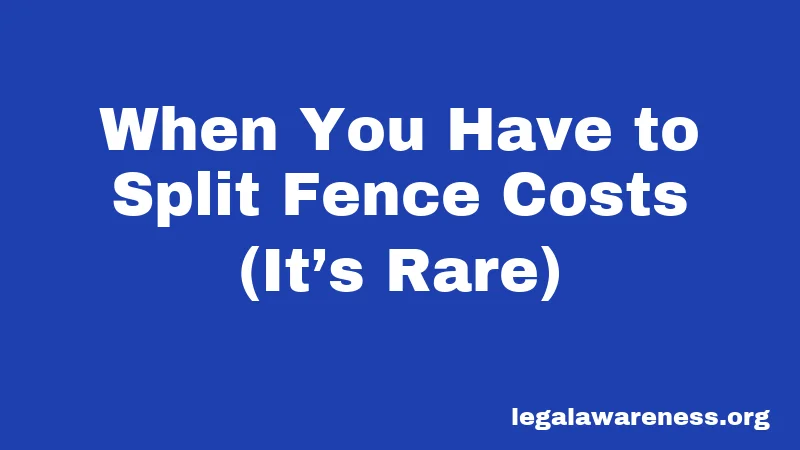 When You Have to Split Fence Costs (It’s Rare)