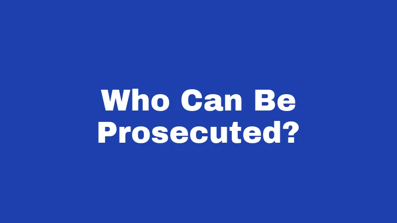 Who Can Be Prosecuted?