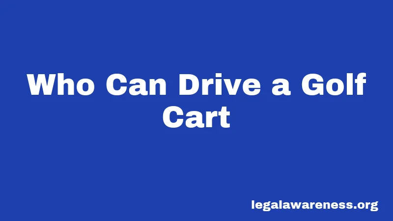 Golf Cart Laws in Illinois (2026): The Complete Local Guide 3 Who Can Drive a Golf Cart