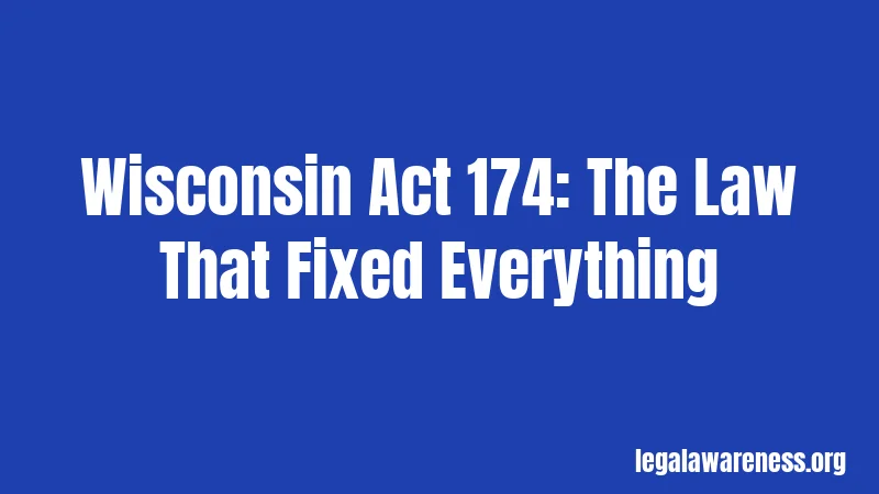 Wisconsin Act 174: The Law That Fixed Everything