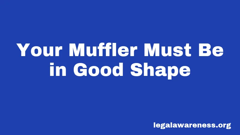 Your Muffler Must Be in Good Shape