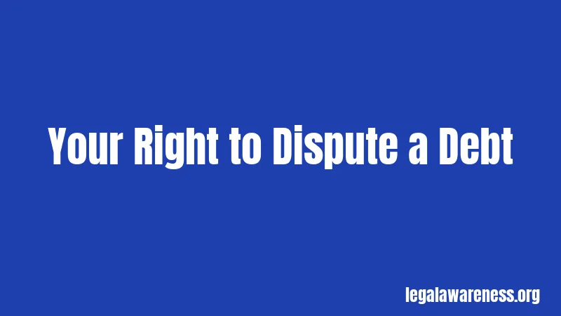 Your Right to Dispute a Debt